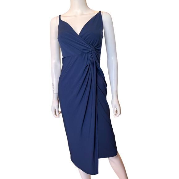 New ~ SOCIALITE ~ Women's Blue Sleeveless Surplice Neck Knot Wrap Dress Size XS - Picture 3 of 7